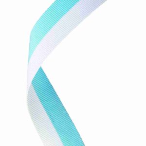 Sky Blue and White Medal Ribbon Trophy HQ
