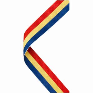 Red Yellow Blue Medal Ribbon Trophy HQ