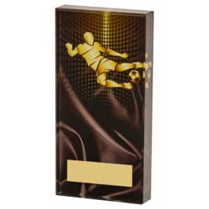 Golden Play Male Glass Football Award Trophy HQ