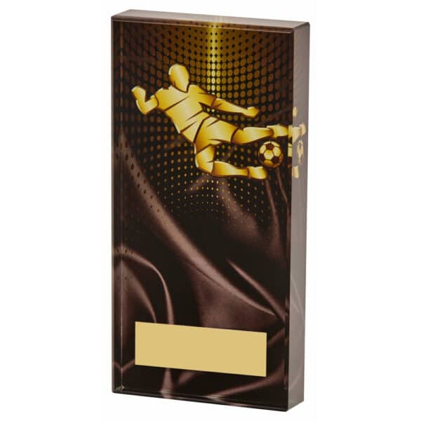 Golden Play Male Glass Football Award Trophy HQ