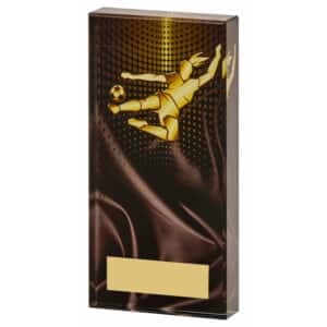 Golden Play Female Glass Football Award Trophy HQ