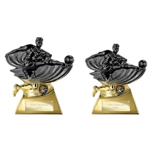Power Strike Football Trophy Black and Gold Power Strike Football Trophy Black and Gold Trophy HQ 2