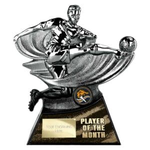 Power Strike Football Player of Month Trophy Black and Gunmetal Power Strike Football Player of Month Trophy Black and Gunmetal