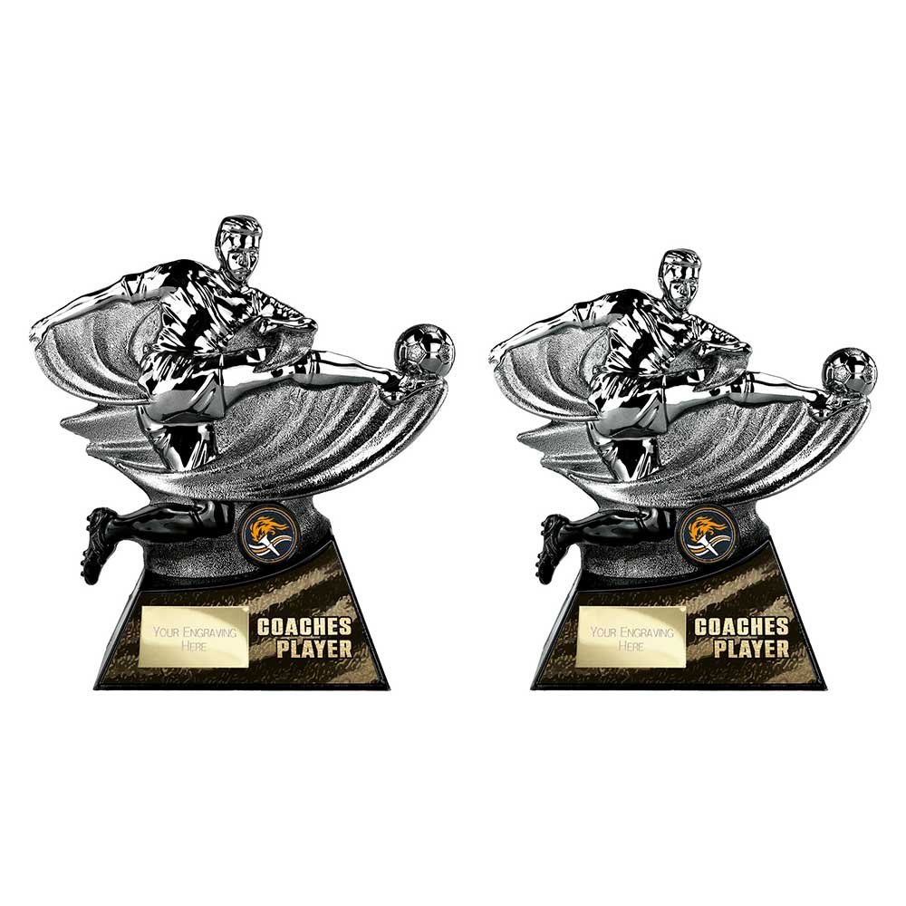Power Strike Football Coaches Player Trophy Black and Gunmetal Power Strike Football Coaches Player Trophy Black and Gunmetal Trophy HQ 2