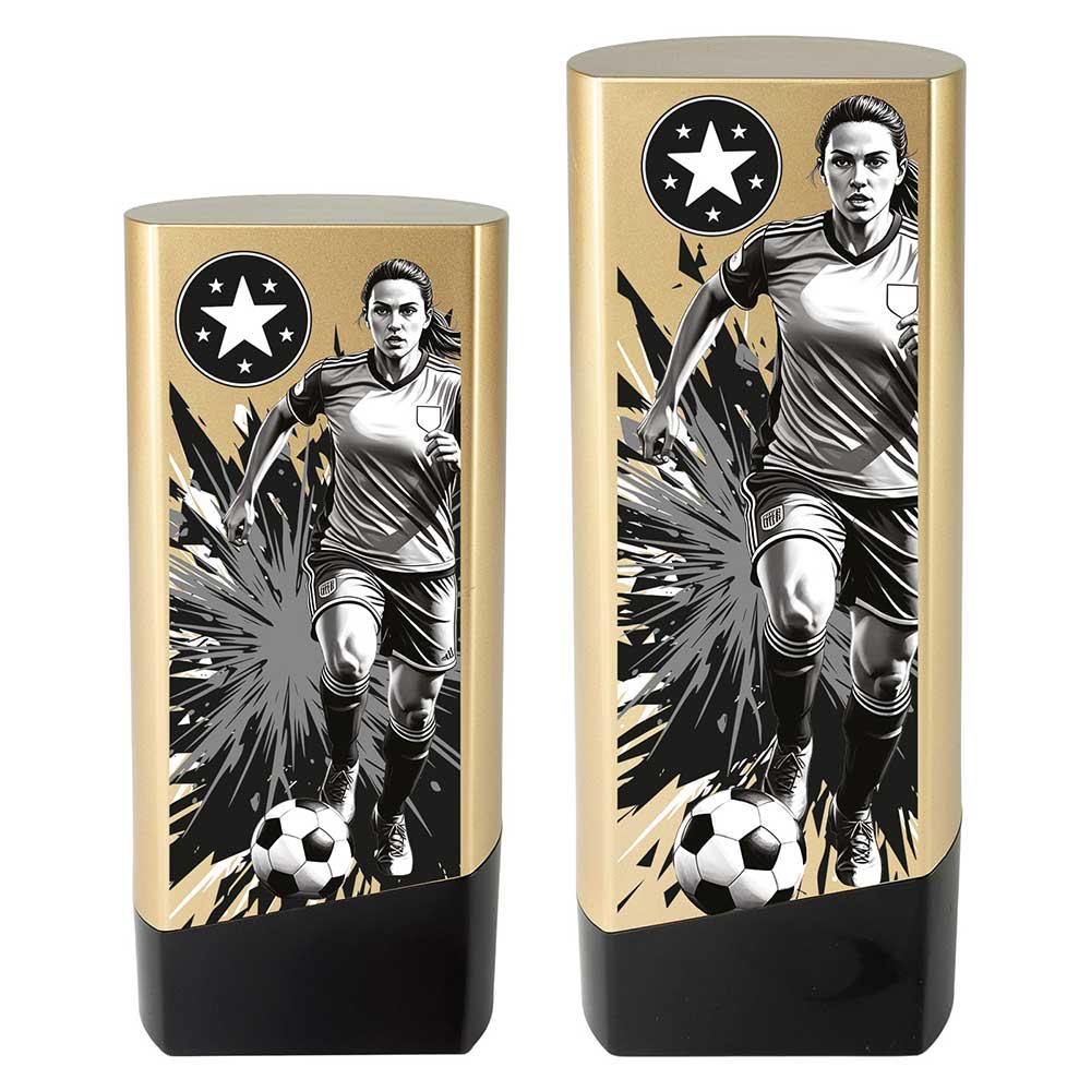 Prime Ladies Football Trophy Gold and Black Prime Ladies Football Trophy Gold and Black Trophy HQ 2