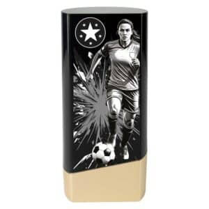 Prime Ladies Football Trophy Black and Gold Trophy HQ 1