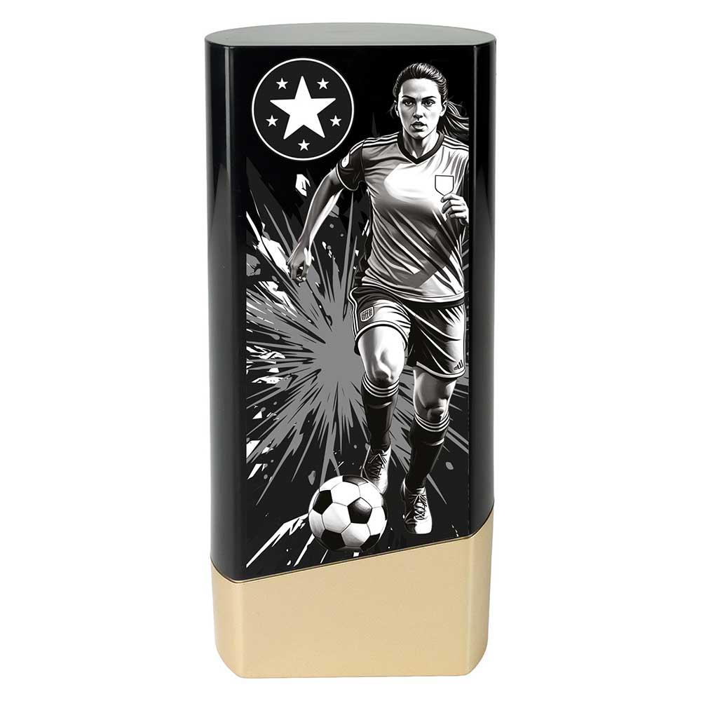 Prime Ladies Football Trophy Black and Gold Prime Ladies Football Trophy Black and Gold Trophy HQ 1