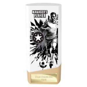 Prime Managers Player Trophy White and Gold Prime Managers Player Trophy White and Gold
