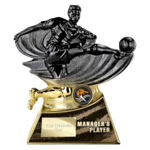 Power Strike Football Managers Player Trophy Black and Gold Power Strike Football Managers Player Trophy Black and Gold