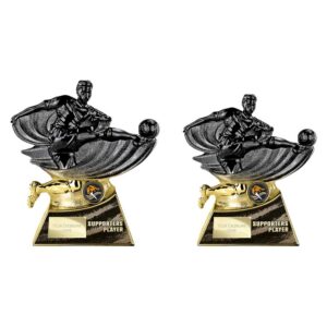 Power Strike Football Supporter Player Trophy Black and Gold Power Strike Football Supporter Player Trophy Black and Gold Trophy HQ 2
