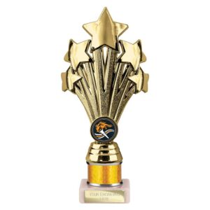 5 Star Multi Award Tube Trophy Gold Trophy HQ 1