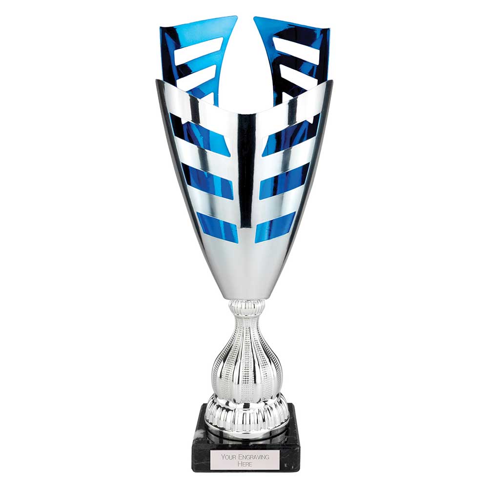 Paramount Laser Trophy Cup Silver and Blue Paramount Laser Trophy Cup Silver and Blue Trophy HQ 1